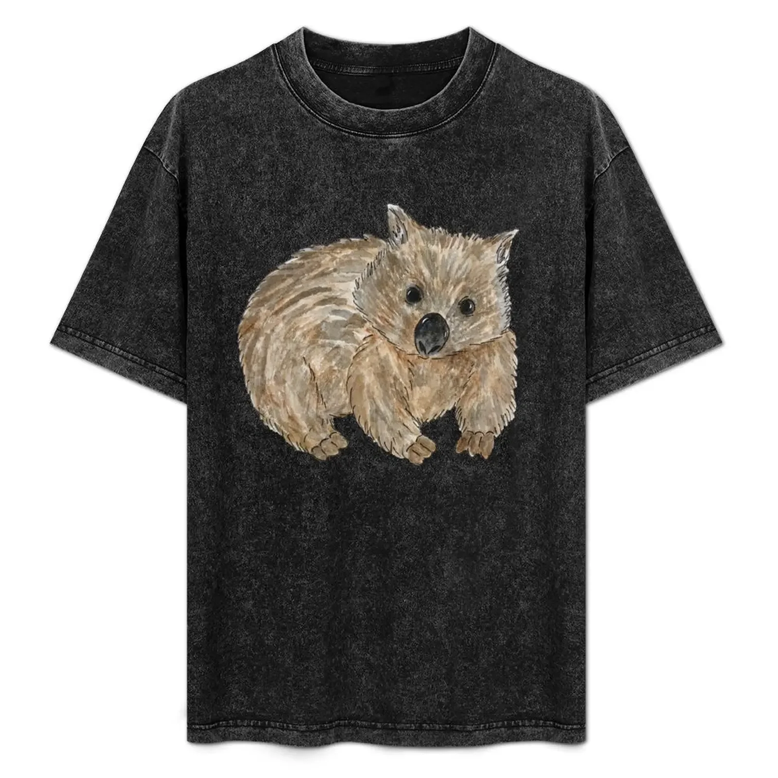 

Wombat - Australian Animal painting T-Shirt sweat graphic tee shirt Aesthetic clothing fruit of the loom mens t shirts