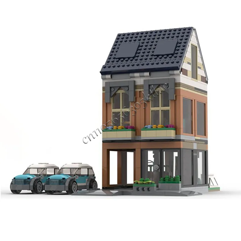 799 PCS Hot Sale Modular Family House Modular Building Blocks Retro Architecture Model Display Toys Kids Assembly Birthday Gifts