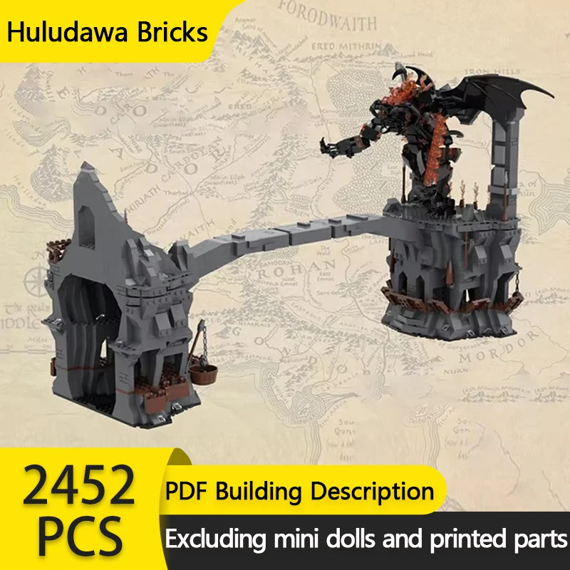 Popular Ring Movie Model MOC Building Bricks Demon's Defense Bridge Modular Technology Gifts Holiday Assemble Children Toys Suit