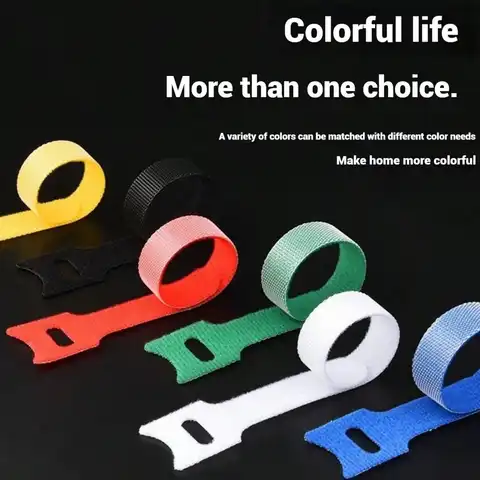 20-piece set of multi-functional nylon cable ties in random colors,  charging data cables, and organizing cables