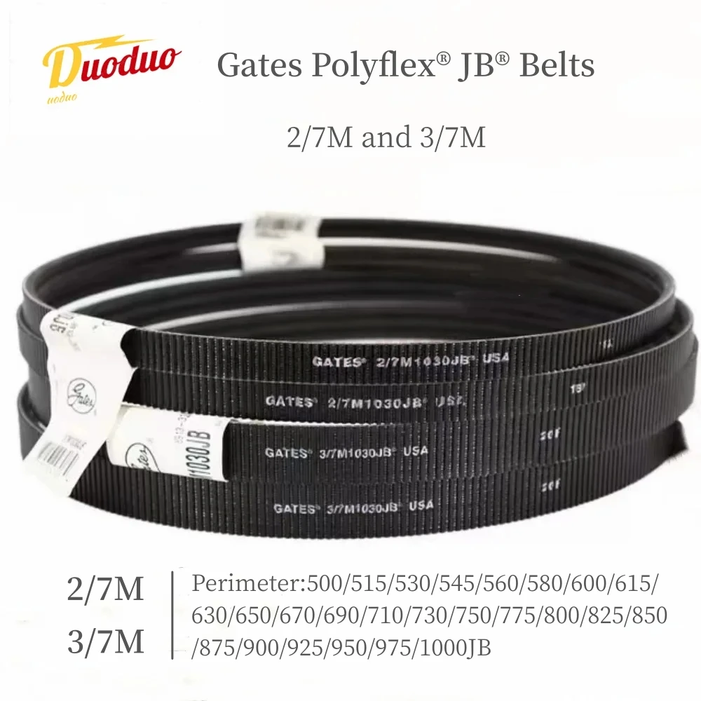 

Gates Polyflex® JB® Belts 2/7M and 3/7M 500JB 515JB 530JB 545JB 560JB 580JB 600JB 615JB 630JB~1000JB Transmission Triangle Belt