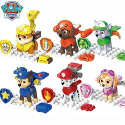 Genuine PAW PATROL 1PC Hot Sale Chase Marshall Skye Rubble Rocky Zuma Kids Block Toy Building Blocks Action Figure Toys Gift