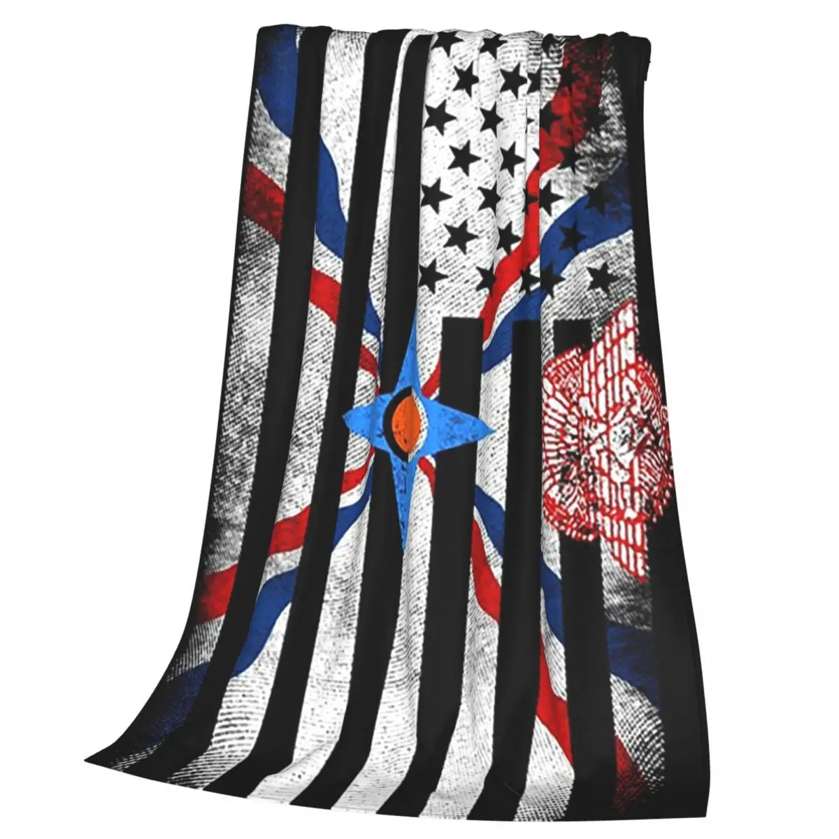Assyrian Suryoyo Flag Blankets Soft Warm Flannel Throw Blanket Cover for Bed Living room Picnic Travel Home Couch