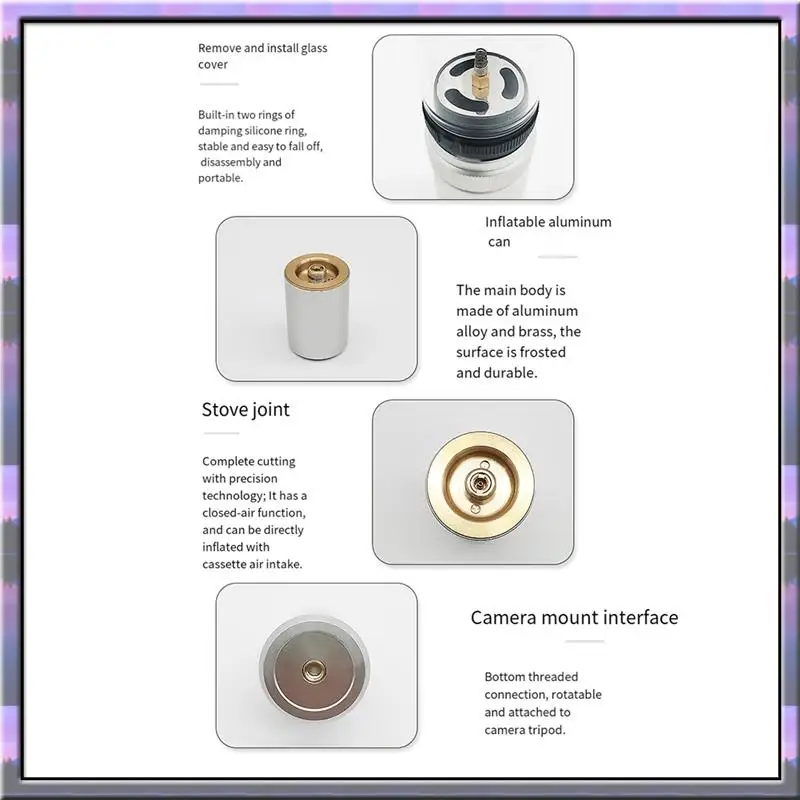 

ABJX New Outdoor Gas Candlelight Windproof Adjustable Gas Candlelight Lantern Camping Candle Light Camping Part White
