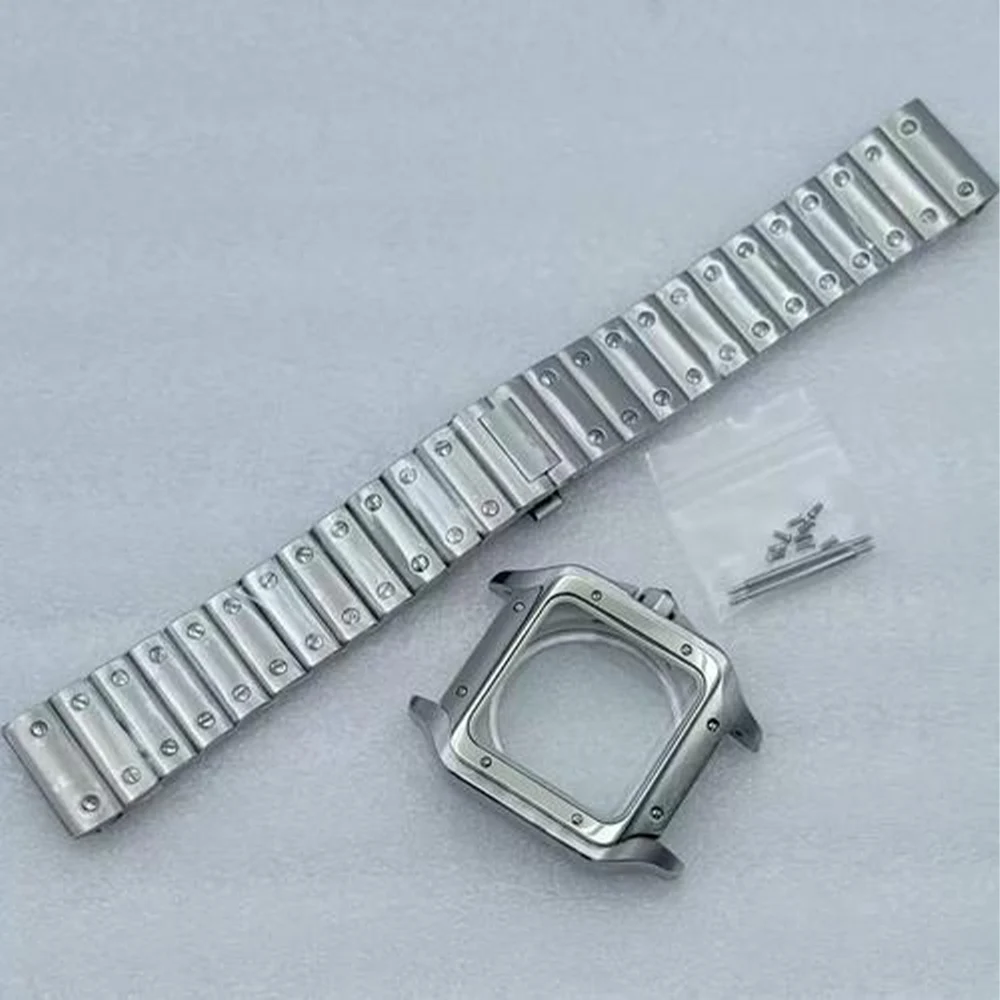 Customised 38mm Transparent Back Santo Case Strap Set NH35 Watch Case For 7S26 NH35 NH36 Movement 27.5mm Dial Men's Watch Case