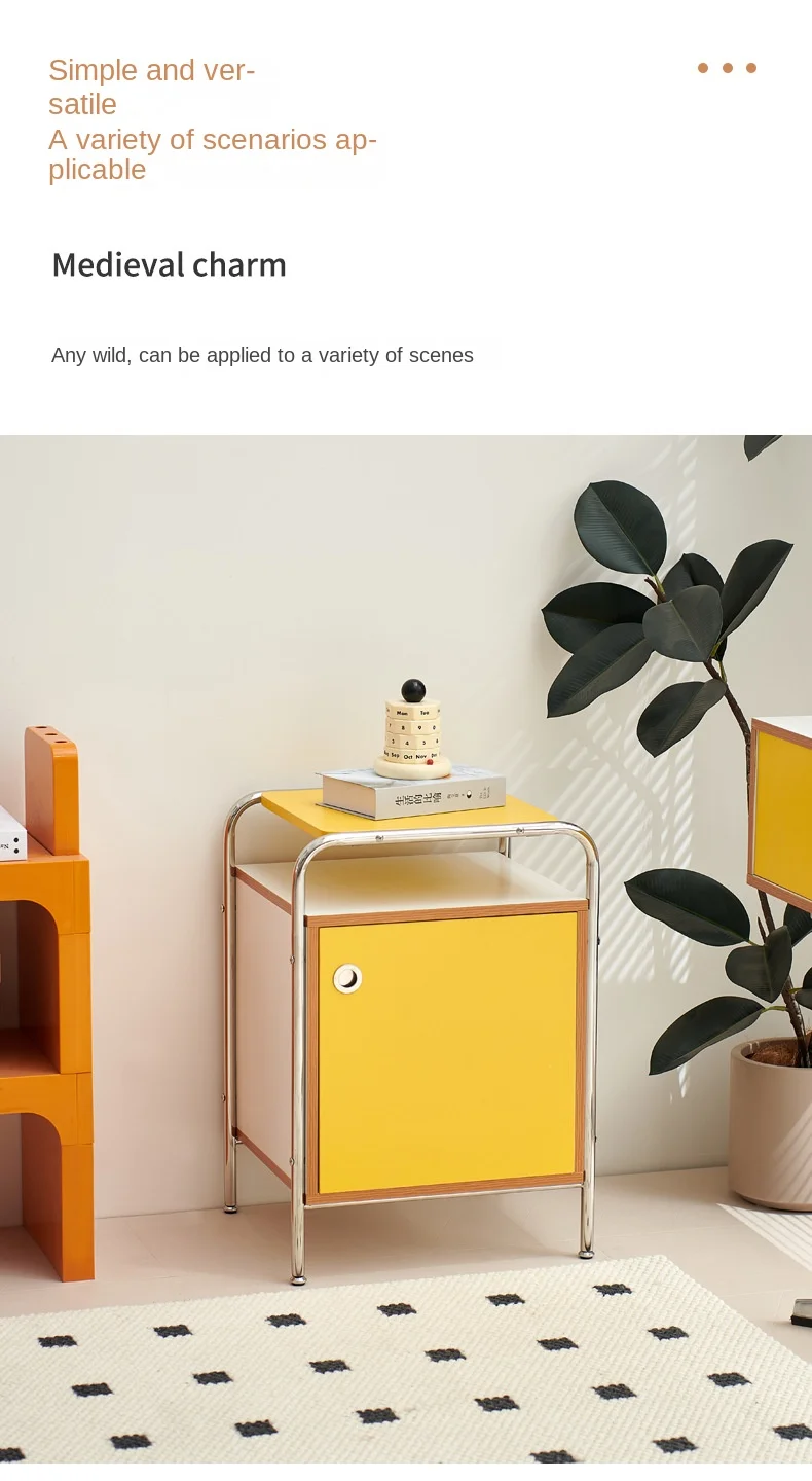 Korean Ins Style Antique Storage Cabinet Simple Bedside Table Side A Few Small Cabinet Modern Shelf Storage Cabinet