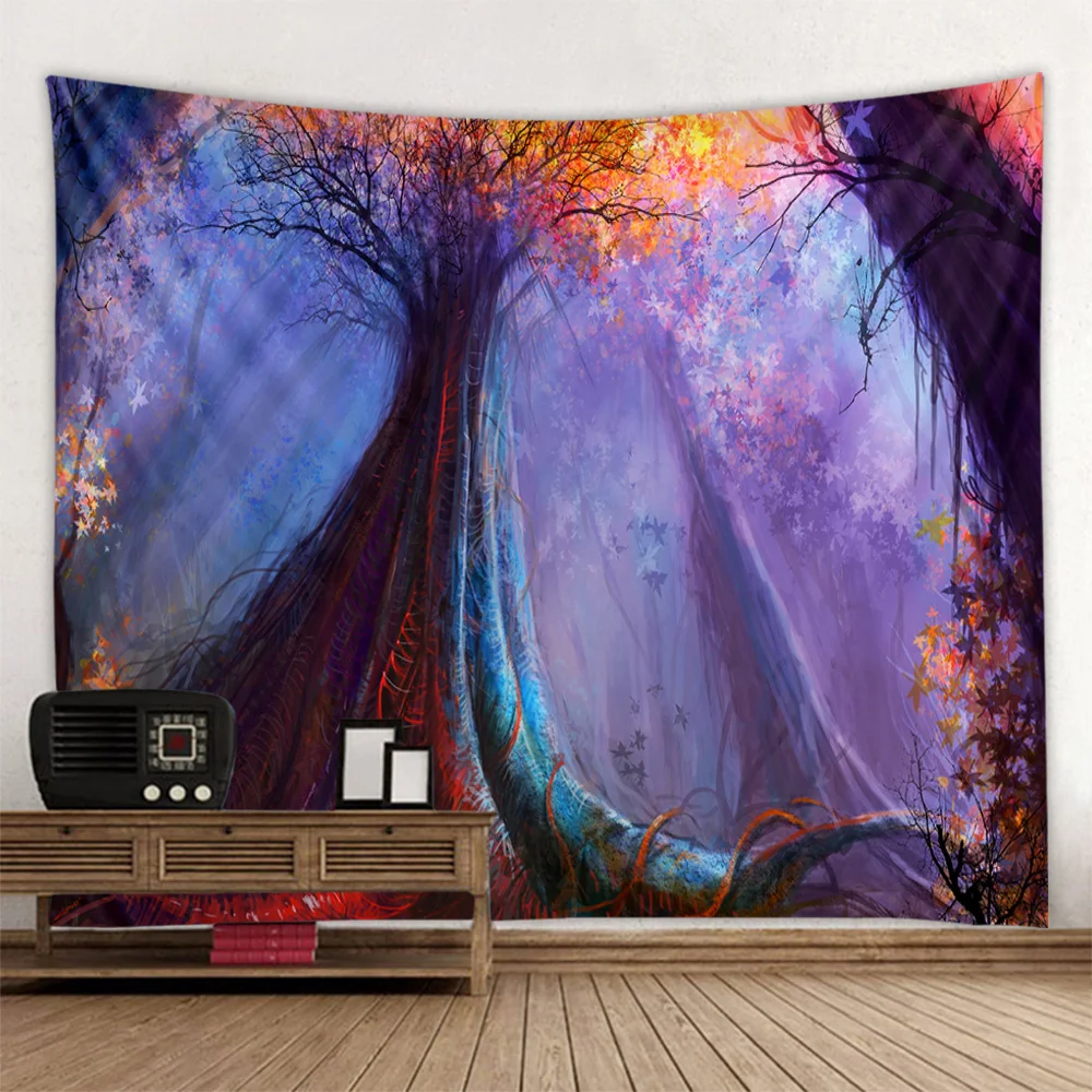 

Magic Forest tapestry psychedelic wall decoration blanket Bohemian decoration hippie witchcraft children's room decoration cloth