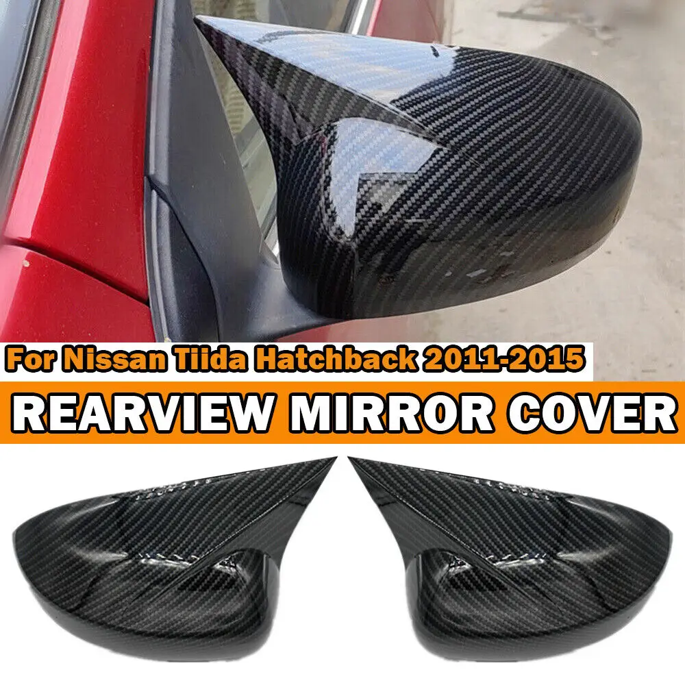 

For Nissan Tiida Hatchback 2011-2015 Rearview Side Mirror Cover Wing Cap Exterior Door Trim Car Decoration Accessories