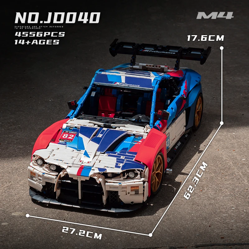 Kalein 1:8 M4 supercar MOC world famous car mechanical group model building blocks high-tech toy set gifts for boys and children