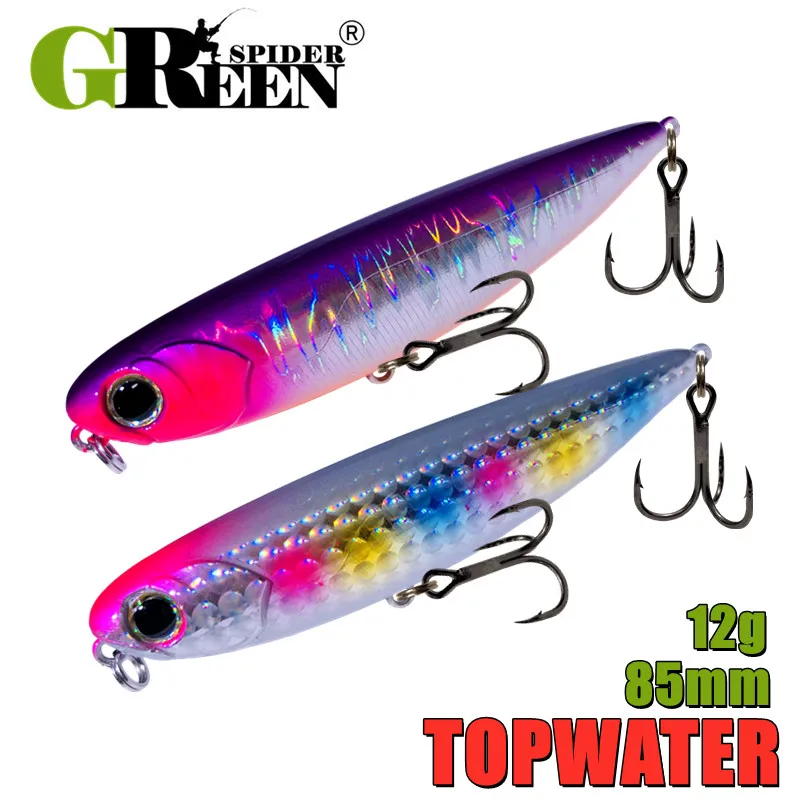 GRS New 85mm 12g Topwater Pencil Bait Floating Stickbait Walk The Dog Fishing Lure Bass Trout Wobblers Isca Artificial Pesca