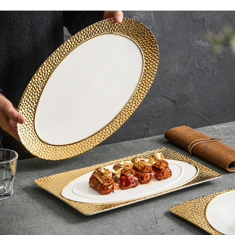 Phnom Penh Main Dish Plate Ceramic Steak Restaurant Dinner Barbecue Salad Nordic Household Kitchen Utensils