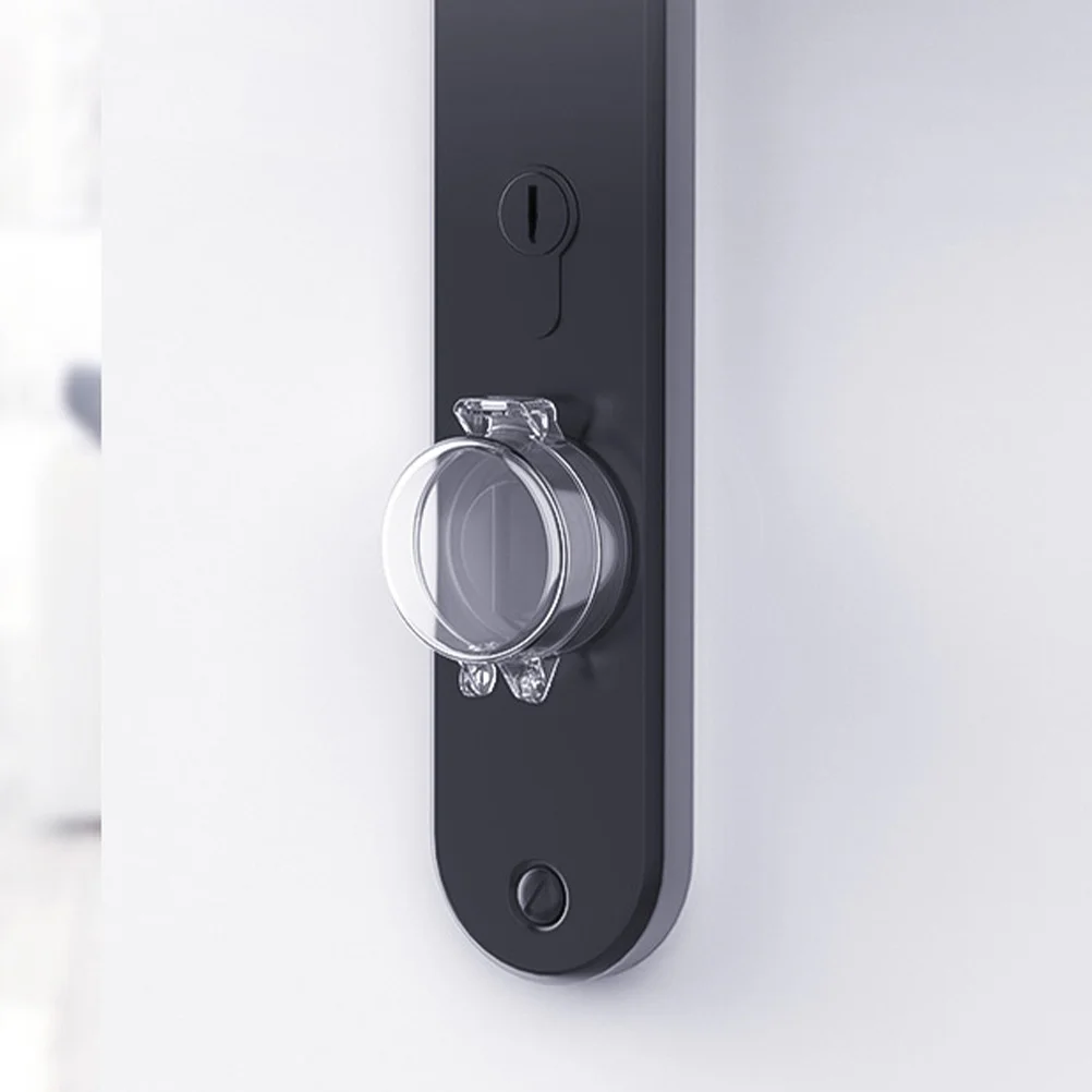 4 قطعة أقفال باب سلامة الطفل غطاء زر ضغط شفاف للمنزل Babyproofing سهلة التركيب لا يتطلب أدوات حريزعلى الأطفال #4