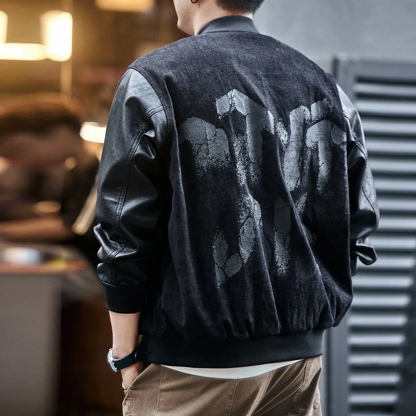 

Осенне-зимняя трендовая новая мужская куртка в стиле пэчворк в стиле ретро, бейсбольная куртка и повседневное пальто