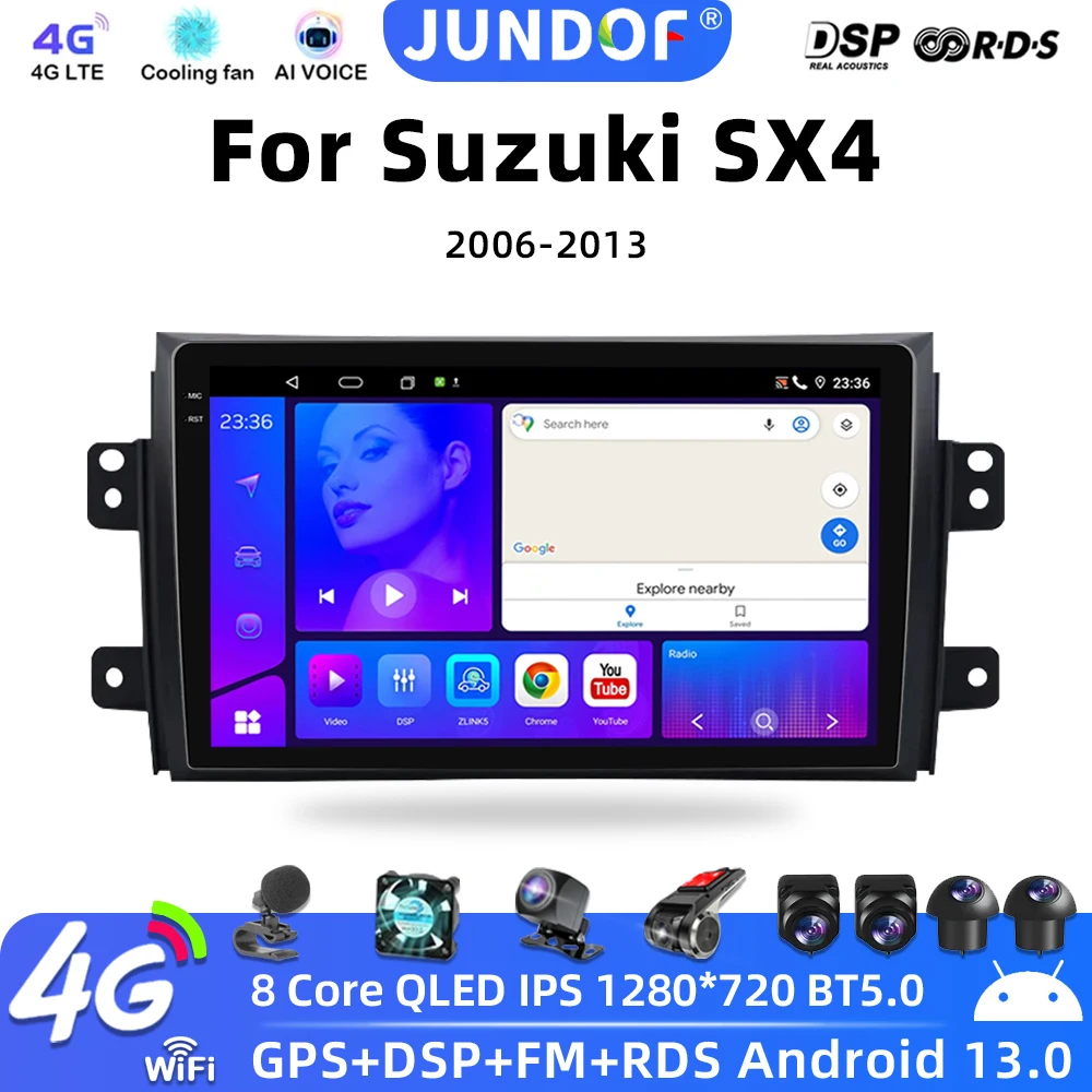 

2 DIN Car Android 13 Car Radio multimedia video Player For Suzuki SX4 2006-2013 2 din Carplay Auto Navigation GPS Radio stereo