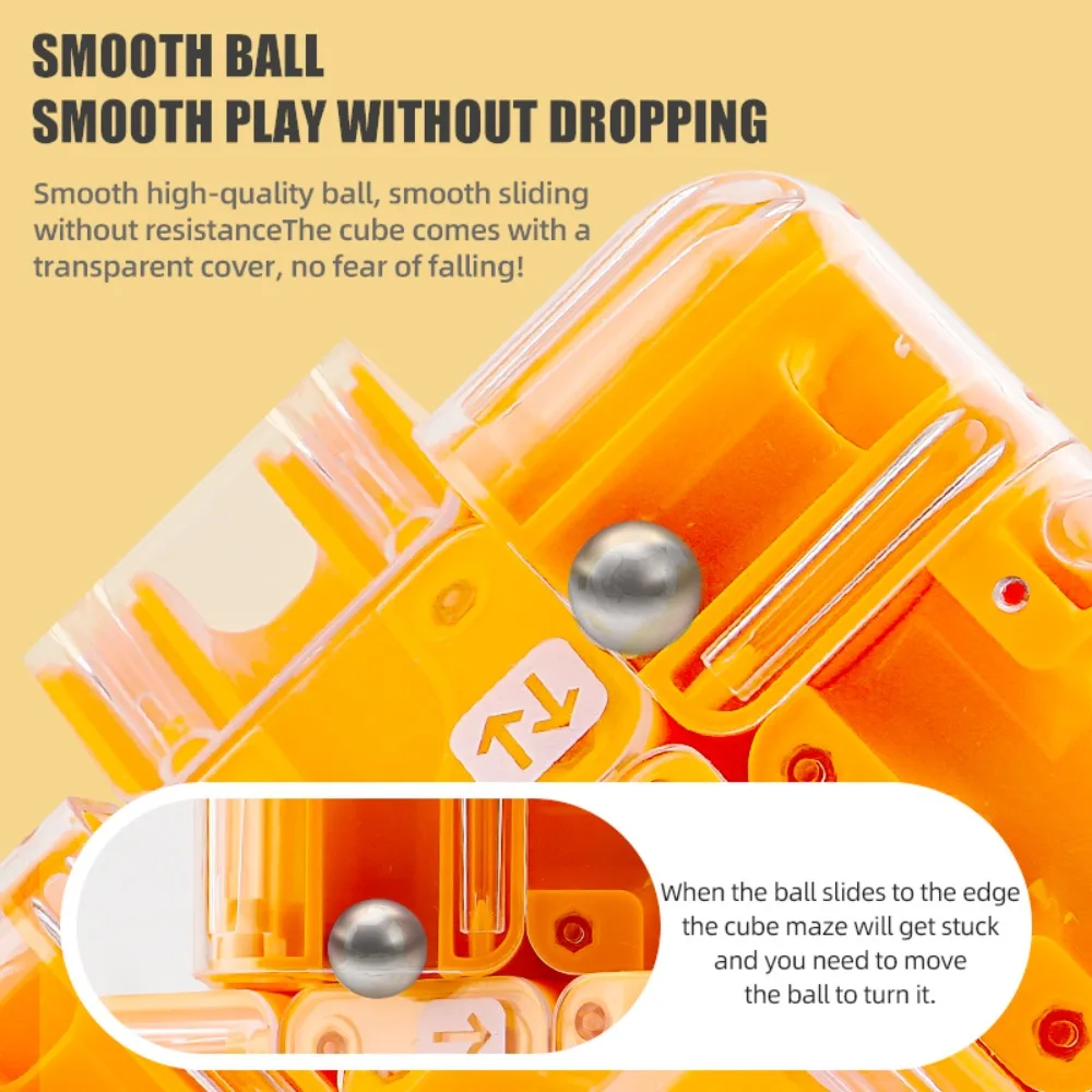 3D パズルボール迷路 スチールボール付き ストレス耐性インテリジェンスキューブ マジッククリアシェル 教育用指先パズルゲーム