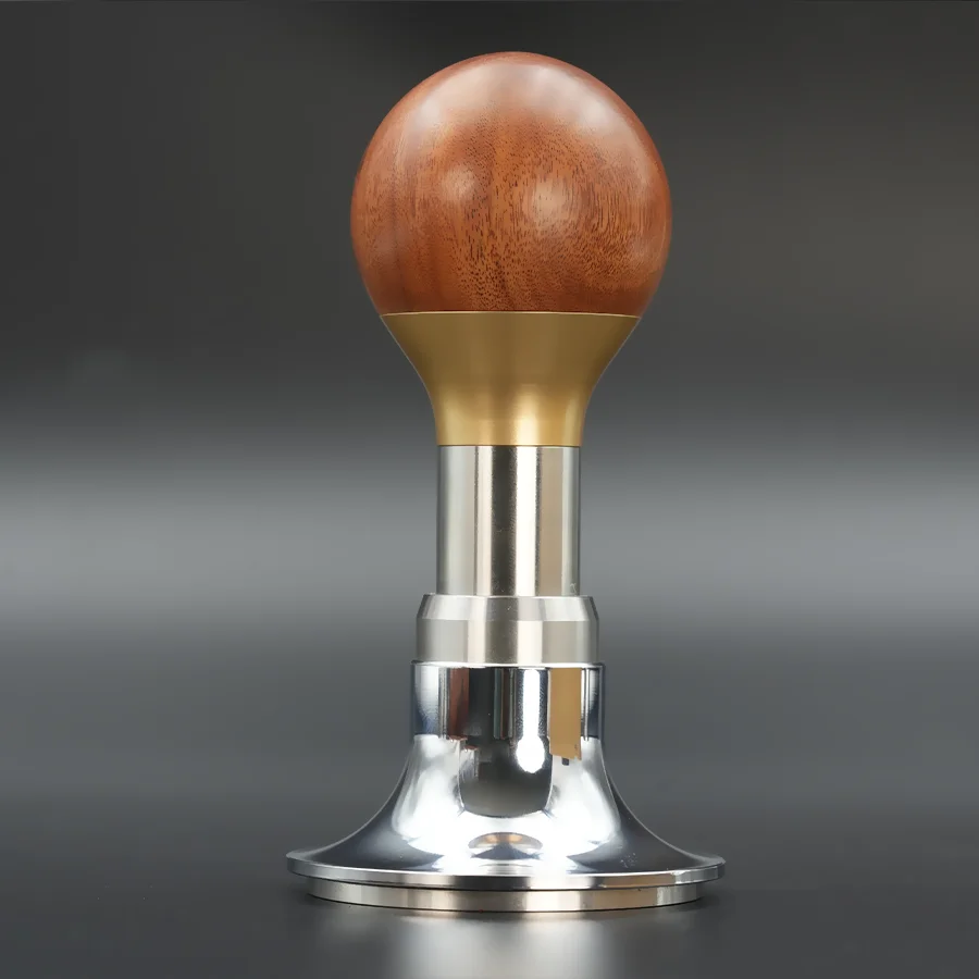 1Pc Italian Espresso Tamper/Coffee Tool/Patented Product/Maintains Constant Output Pressure/304 Stainless Steel/Diameter 51, 53, 58Mm/Natural Rosewood Handle/Threaded Base