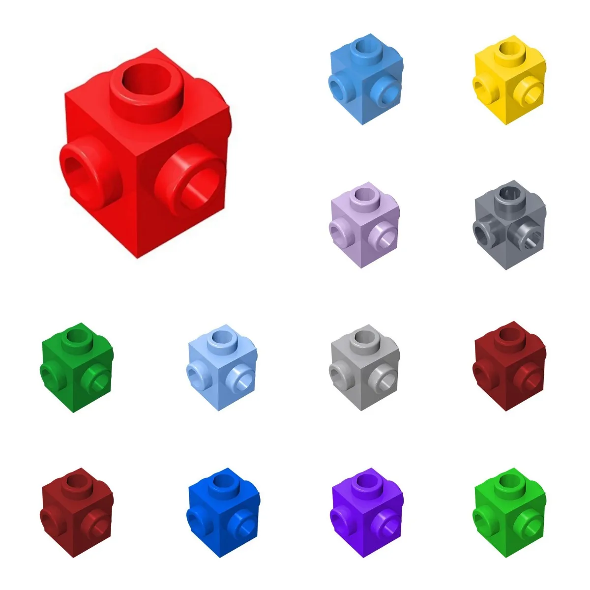 50pcs 4733 Brick Modified 1x1 Studs on 4 Sides Bricks Collections Modular GBC Toys For Technical MOC Buildings Blocks