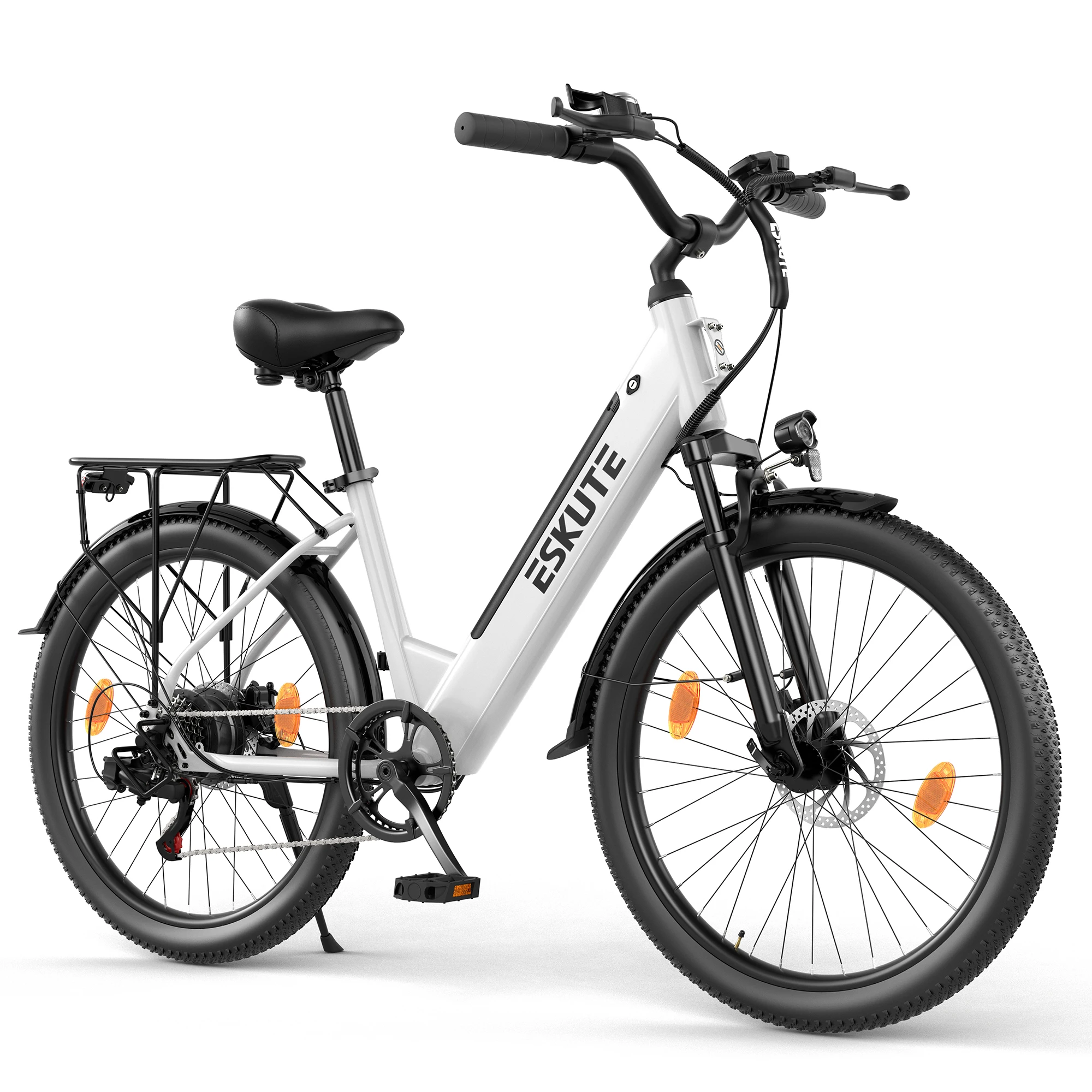 ESKUTE C100 PLUS Elektrofahrrad für Erwachsene, 250 W, E-City-Elektrofahrrad, Urban Commuter, 36 V, 13 Ah, Batterie, 26-Zoll-Reifen, E-Bike – Detail 11
