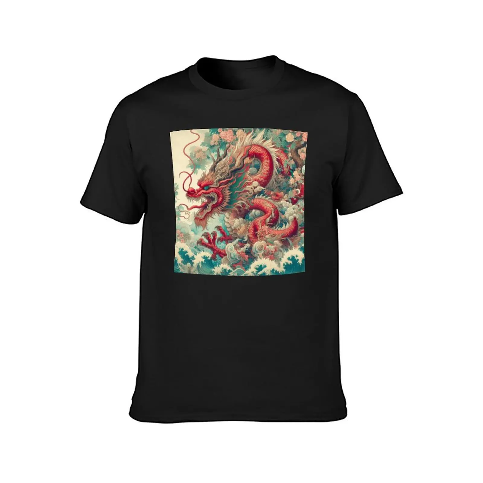 Passionate Vermilion Dragon T-Shirt sweat hippie clothes summer clothes mens clothing