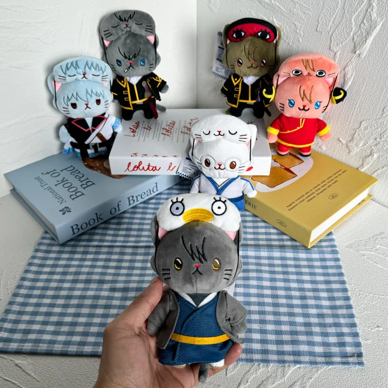 

Gintama Sakata Gintoki Katsura Shinpachi Kagura Cat в маске 15 см кулон брелок плюшевая кукла игрушка