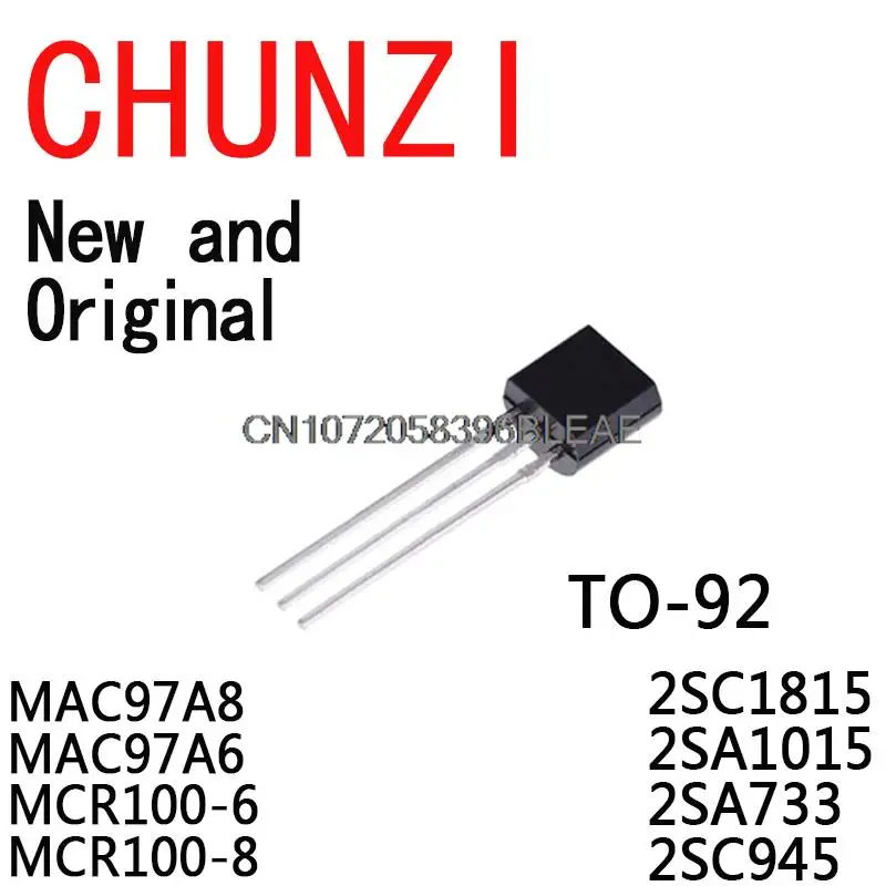 50PCS TO-92 MCR100 97A8 97A6 C1815 A1015 A33 C945 MAC97A8 MAC97A6 MCR100-6 MCR100-8 2SC1815 2SA1015 2SA733 2SC945