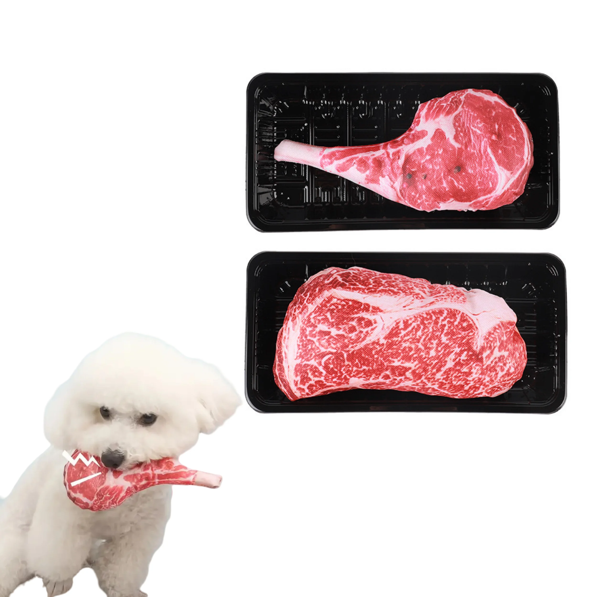 

Simulation Dog Toy Chew Sounding Toys Realistic Steak Bite-Resistant Chewing Toy For Dogs Interactive Pet Supplies Durable