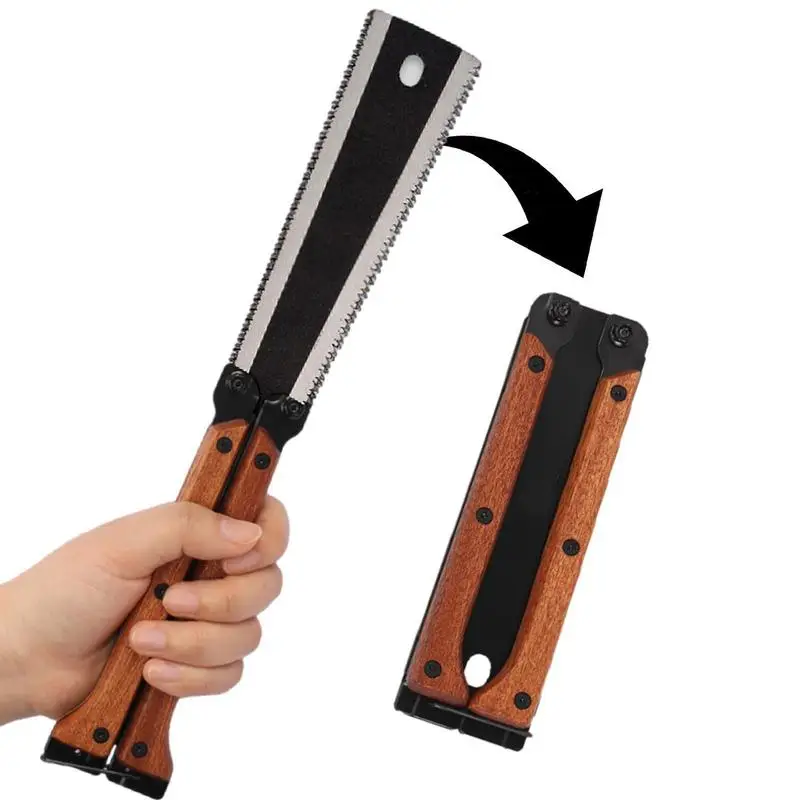 Scie à nervures pliable avec double tranchant, scie à main pliante, outils de travail de calcul pour maire, fournitures de jardinage intérieur, U50