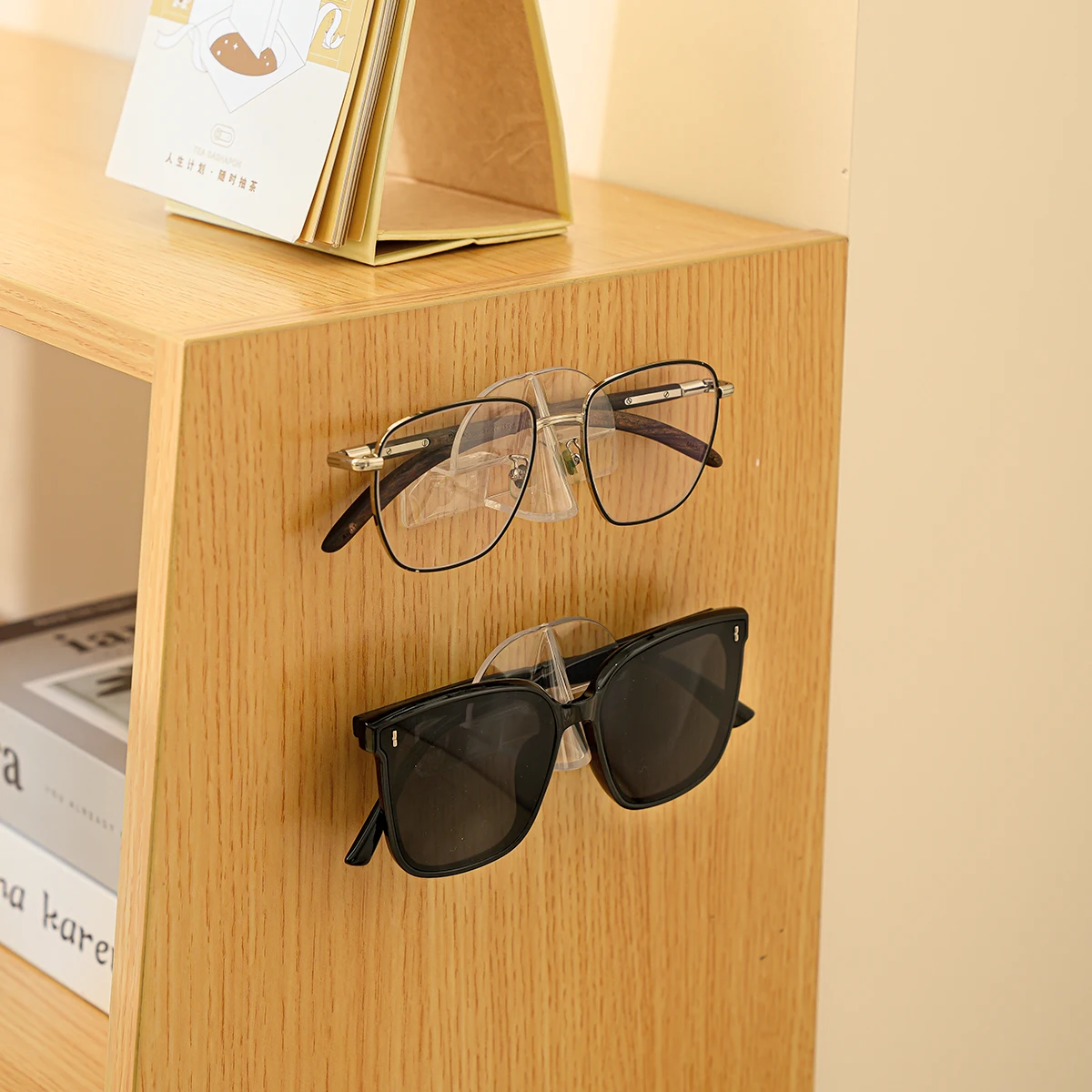 10/16/20/30/40pcs Fashionable Convenient Eyeglasses Storage Holder, Wall Mounted Glasses Storage Tool, Glasses Display Rack