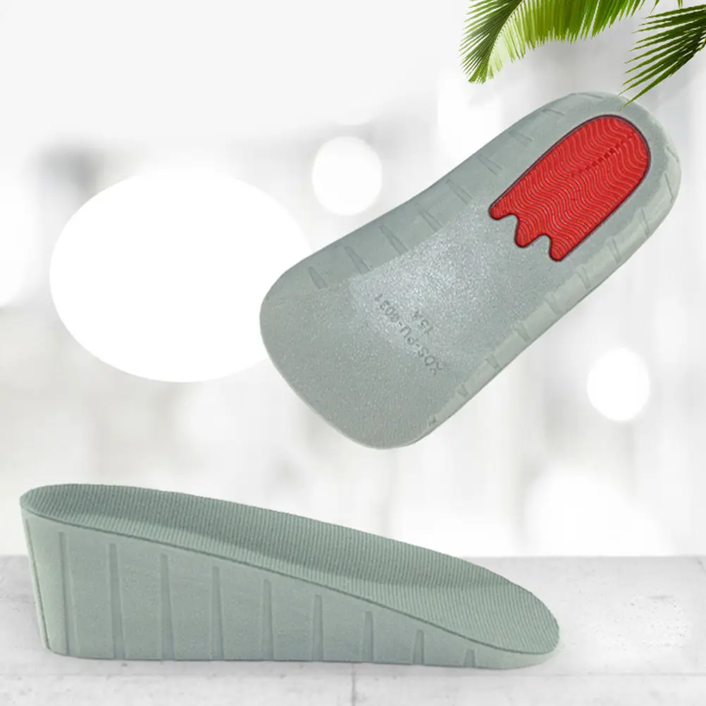 1Pair Height Increase Insole Invisible Heel Lift Insert for Men Women PU Suede Fabric Non-Slip Shock Absorbing Ventilated