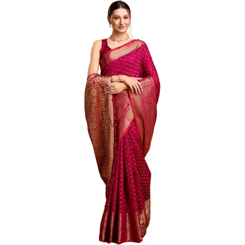 

Women's Soft Litchi Silk Banarasi Silk Saree (Str-Aarita)