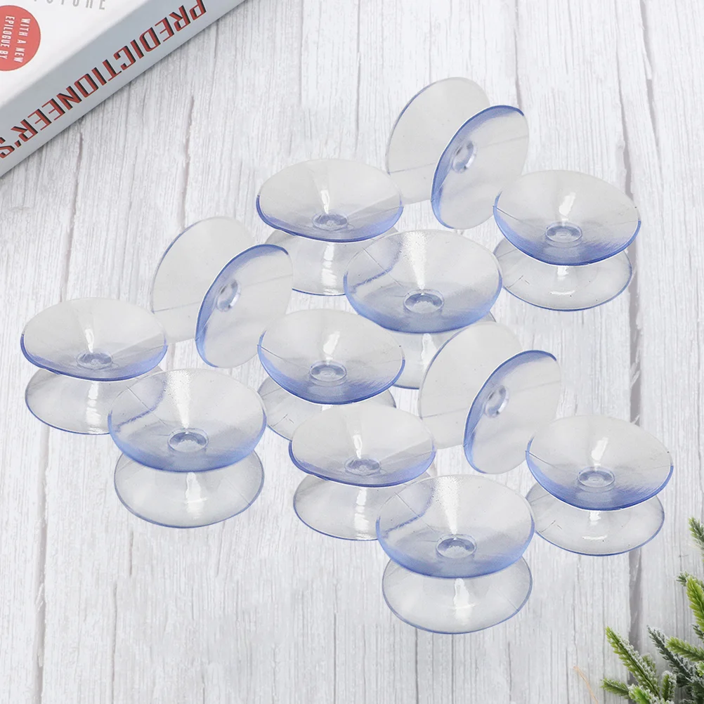 48 Pcs Suction Cups Rubber Pads for Glass Double-sided Sucker Transparent Suckers Silicone Without Hooks