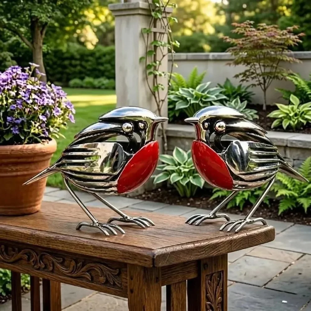 Creativity Handmade Robin Metal Art Sculpture Mockingbird Metal Robin Desktop Small Ornament Robin Statue Robin Ornament