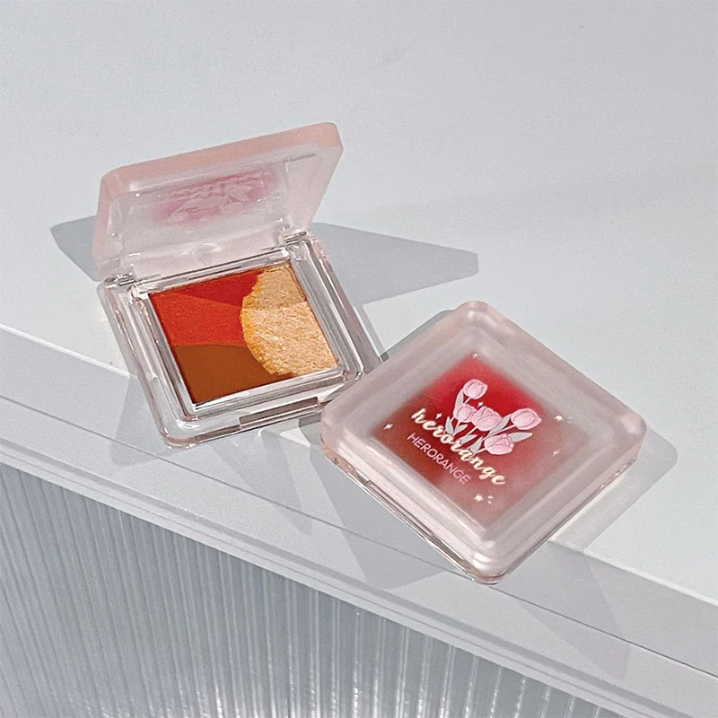 Mini three pieces of eye shadow matte Pearlescent flash to tender makeup not easy to fly powder white eyeshadow tray