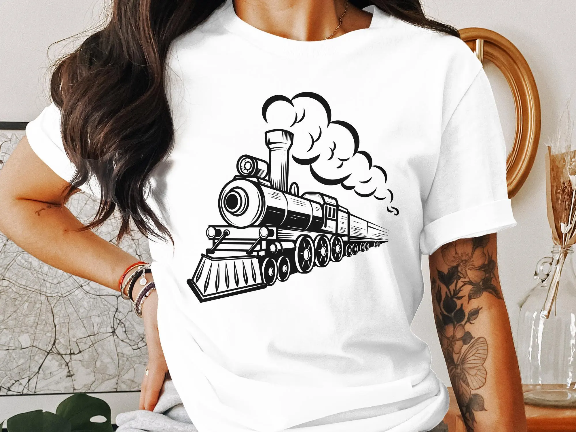 Train Locomotive T Shirt Engine S For Boys Girls Shirtns Ladies Funny Steam Lover