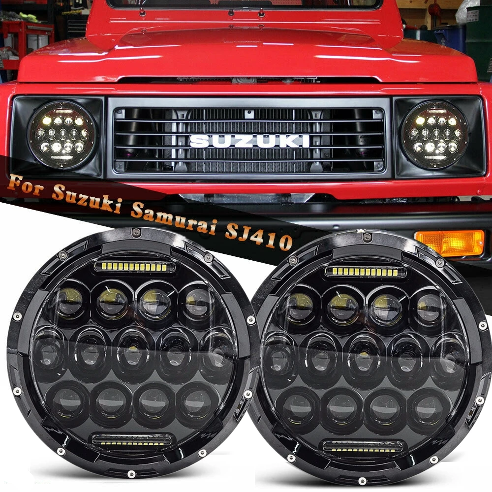 

For Suzuki Samurai SJ410 7 inch LED Round Headlights DRL Hi Lo Beam Headlamp Fit Lada Niva 4X4 offroad Car Accessories Black