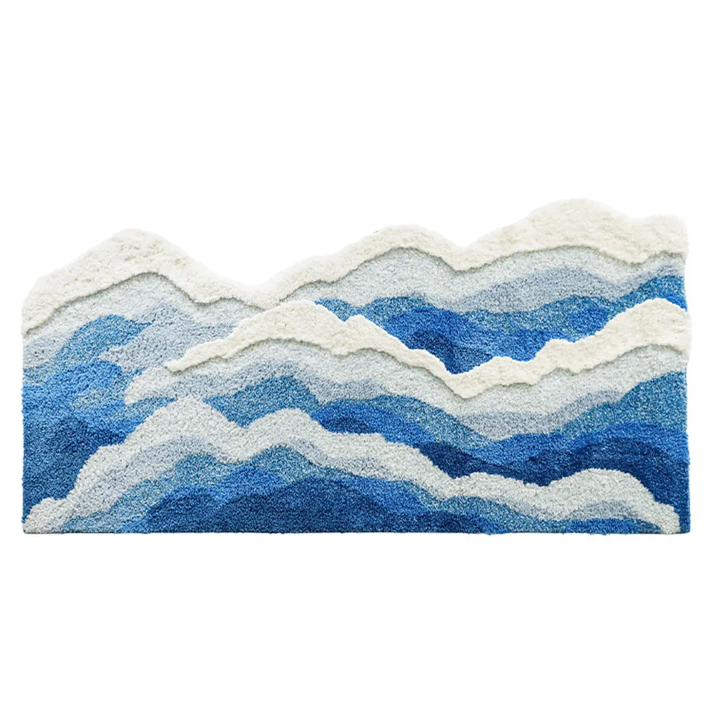 

60*80cm Wave Flocked Carpet Bedroom Non-slip Bedside Blanket Sofa Carpet Area Rugs Carpet Mats Home Textile Household Products