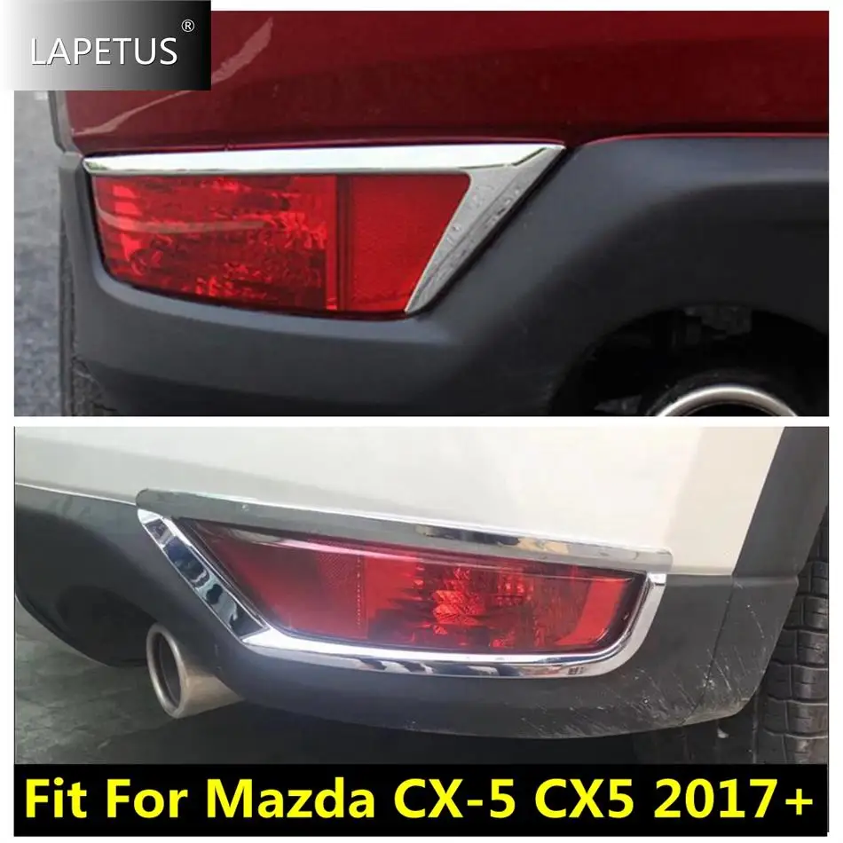 

Rear Tail Bumper Fog Light Lamp Eyelid Eyebrow Decor Frame Cover Trim For Mazda CX-5 CX5 2017 - 2021 Car Accessories ABS Chrome