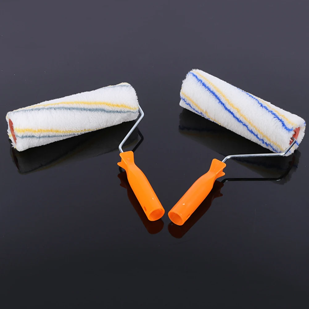 

2pcs Wall Paint Roller Brush Set Reusable Shed Resistant Lint Free Smooth Finish Easy Clean Stains Paint Roller