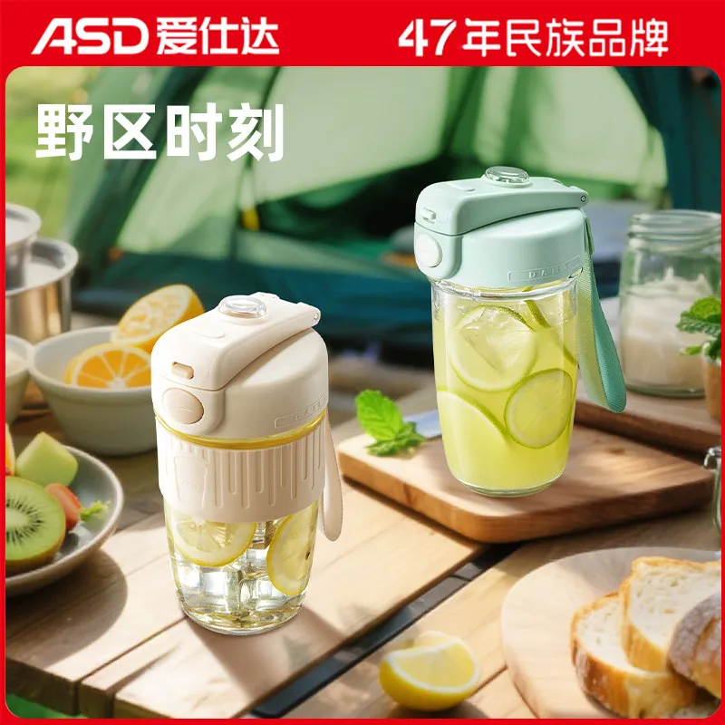 

Ww20 glass cup new arrival high-looking high borosilicate titanium straw tea and coffee cup