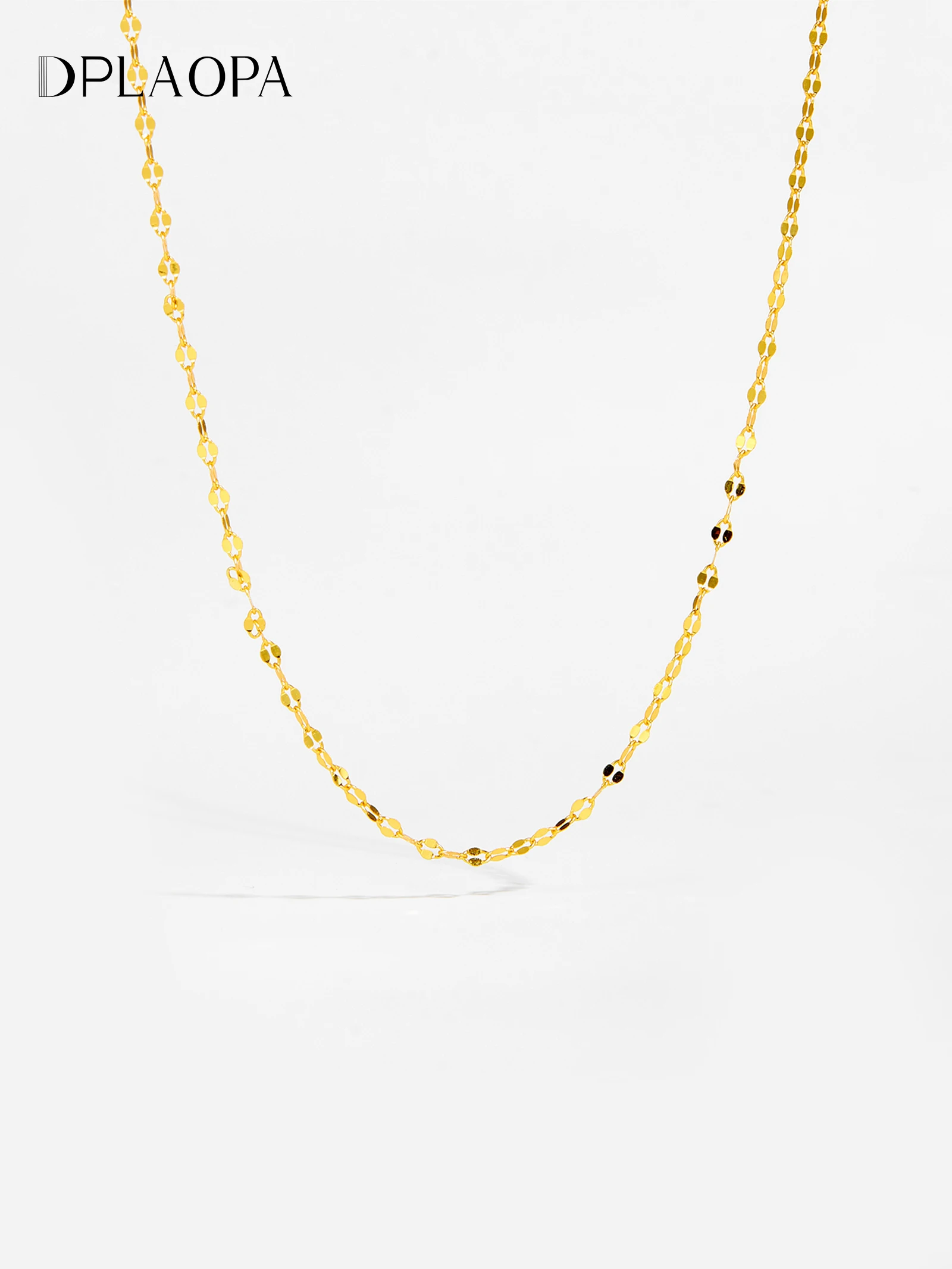 DPLAOPA 925 Sterling Silver Gold Lip Chain Naszyjnik 45 cm Długi Choker 2024 Kobiety Ślub Rock Punk Dainty Biżuteria Prezent