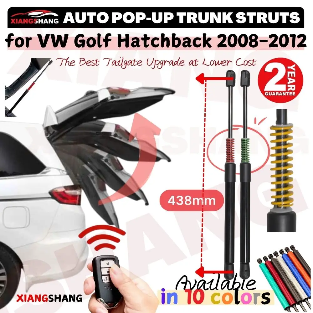 Auto Pop-Up Trunk Struts for Volkswagen Golf MK6 Hatchback 2008-2012 Automatic Opening Gas Lift Supports with Springs Boot Strut