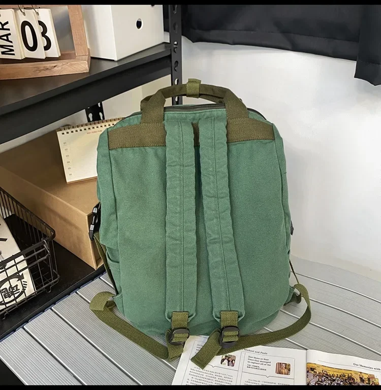 Mochila informal de tela vaquera para hombre y mujer, morral de 2023 algodón con cremallera, de gran capacidad, combina con todo, 100%