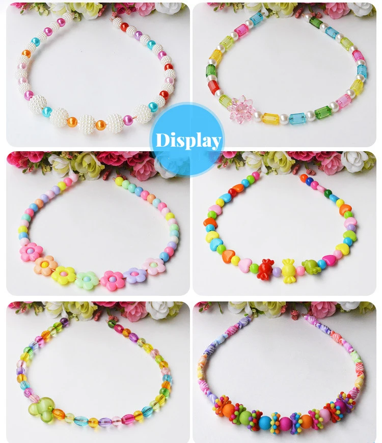 DIY Handmade Beaded Children's Toy Creative Loose Spacer Beads Crafts Making Bracelet Necklace Jewelry Kit Girl Toy Gift