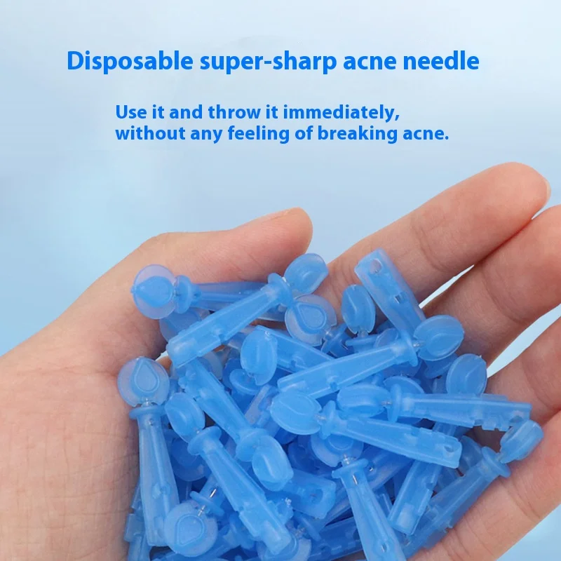 50 pezzi monouso per la rimozione di punti neri aghi per l'acne strumento per la rimozione di punti neri e pulizia del viso aghi in acciaio inossidabile