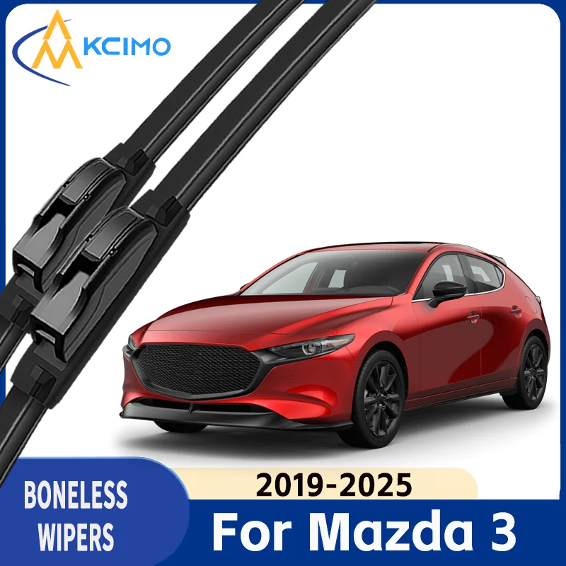 

All Season Windshield Wiper Blades for Mazda 3 BP 2019-2025 Windscreen Wiper Soft Rubber Quiet Wiper Blade Car Accessories