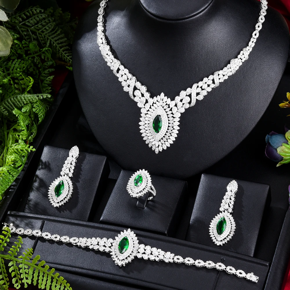 GODKI Luxury Feather Leaf African Jewelry Sets Necklace Earrings Bangle Ring Set For Women Wedding Jewelry Trendy HOT New 2023