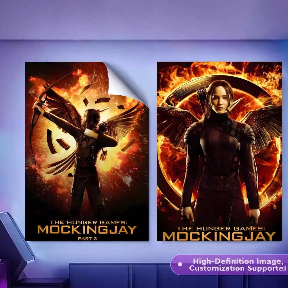 T-The Hunger Games Mockingjay لوحة الفيلم الخط HD قماش المشارك تجعد الحرة مقاوم للماء جميع الفضاء جدار ديكور #2