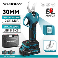 Yofidra 2Gears 30mm Brushless Electric Pruner Shear Cordless Fruit Tree Pruning Electric Scissors For Makita 18V Battery Pin