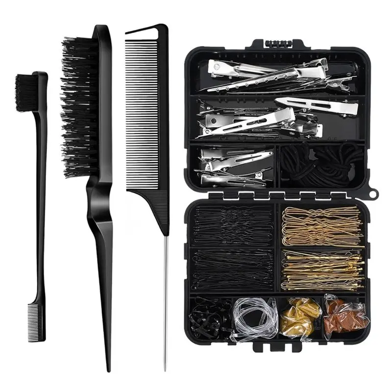 Complete Slick Back Hair Brush Set Dance Cosmetology Kit For Dance Ballet Competition Weeding Party