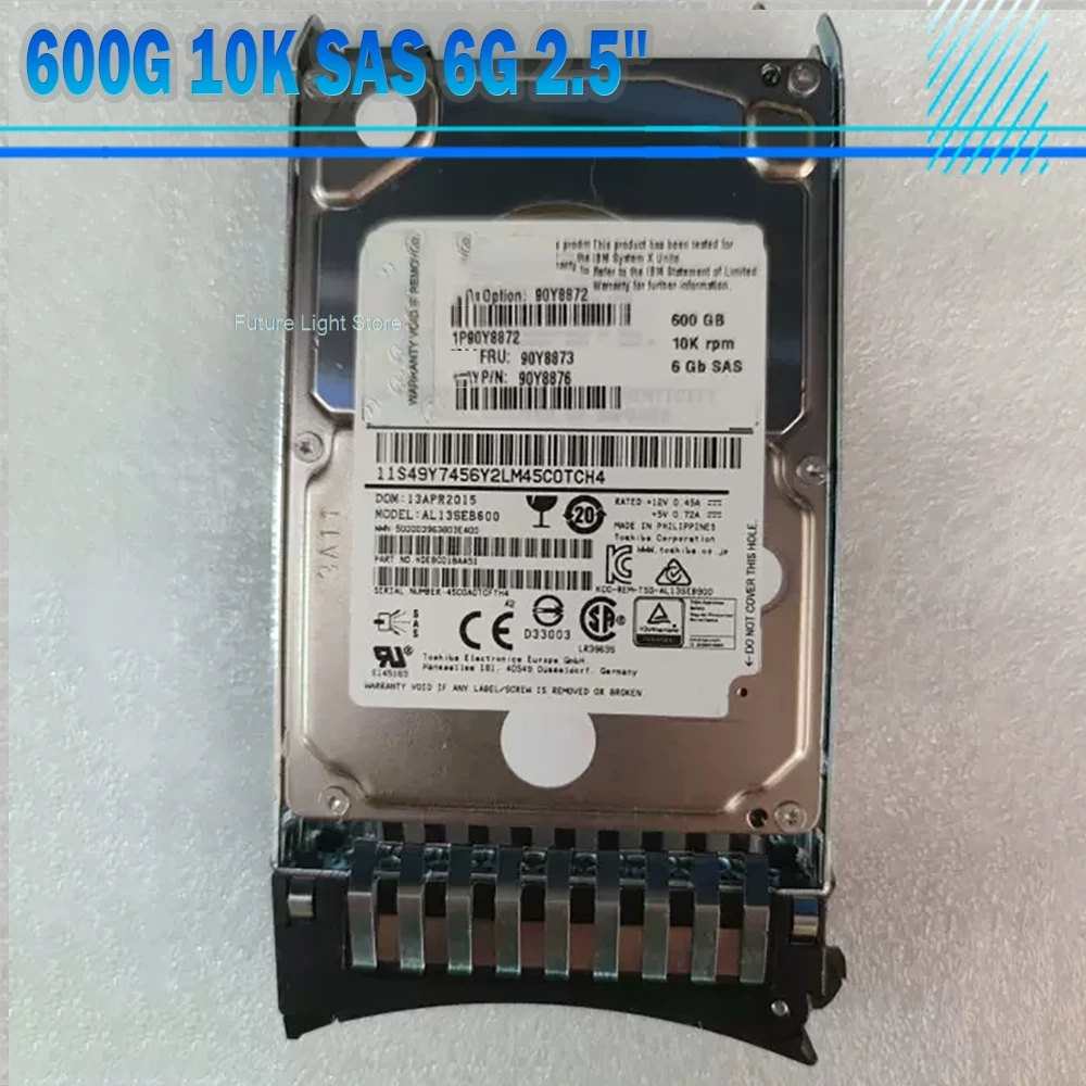 

90Y8873 90Y8876 For IBM HDD 600G 10K SAS 6G 2.5'' Server Hard Disk X3650 M3 M4 Hard Drive